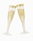 Perfect Settings 100 Pack Plastic Champagne Flutes with Gold Rim | Disposable Glasses for Parties, Mimosa Bar, Weddings and Celebrations